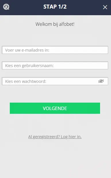 Alfobet casino registreren